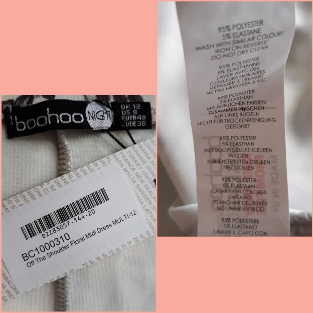 NWT Asos Boohoo Boutique Off Shoulder Midi Floral